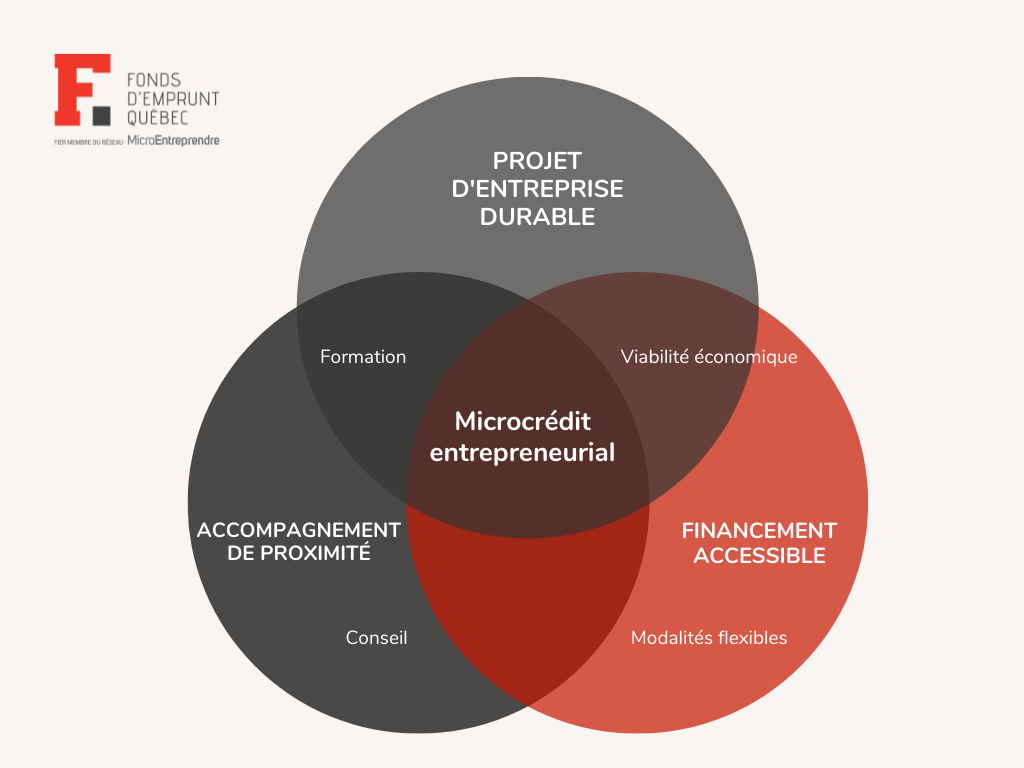 Illustration de trois conditions qui favorisent la réussite d'un projet issu du Microcrédit entrepreneurial